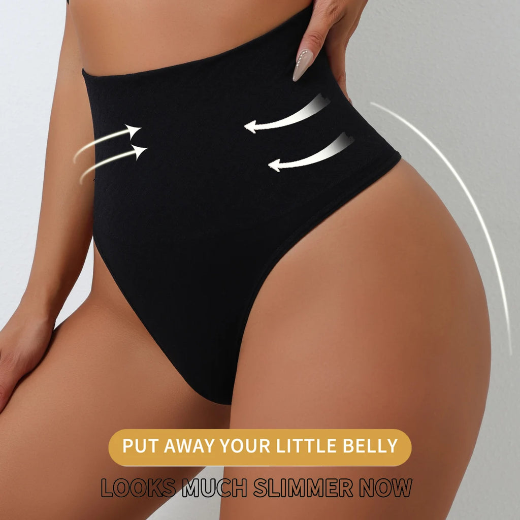 UBAU 2025 High‑Waist Seamless Thong Shapewear