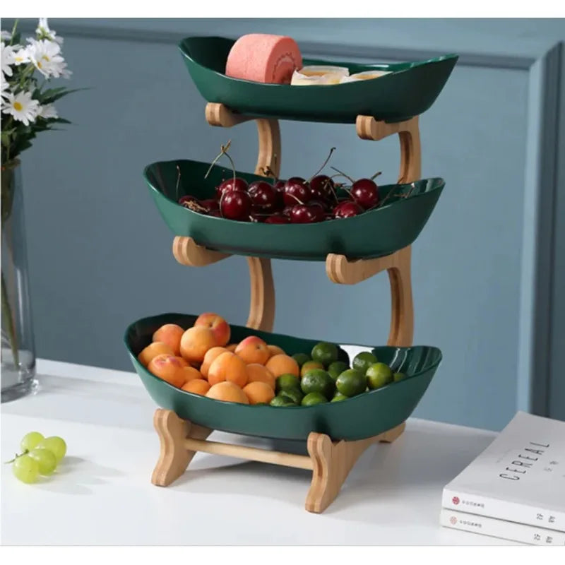 Ceramic Three-Layer Fruit & Snack Plate
