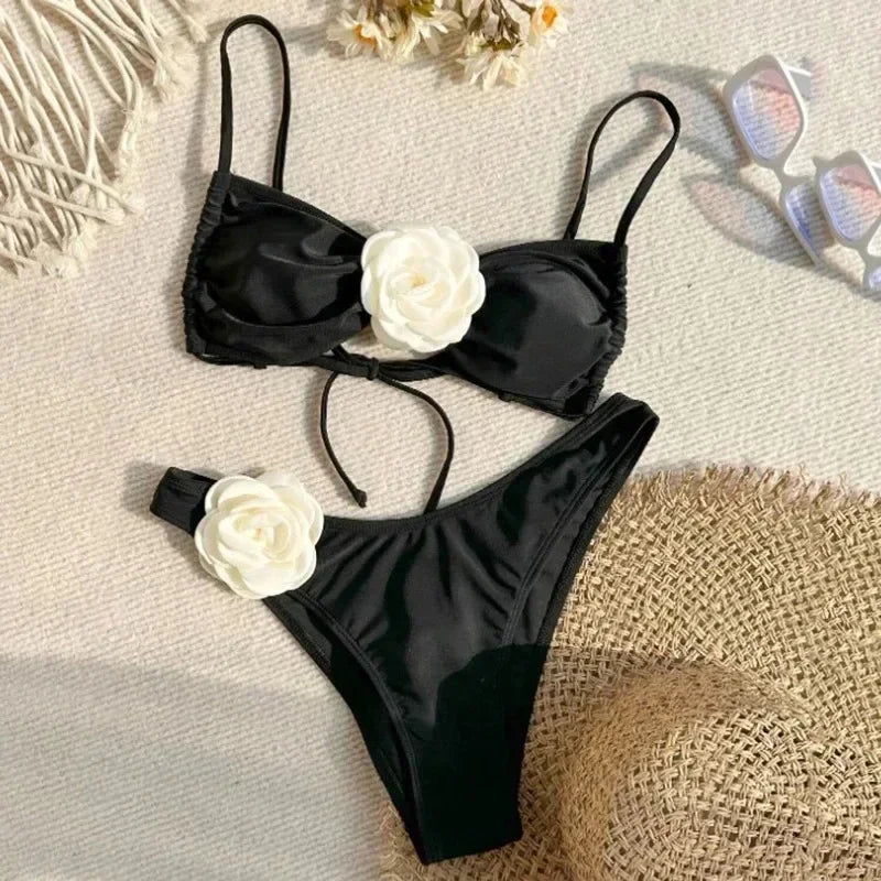 Bianca Flower Bandeau Bikini Set