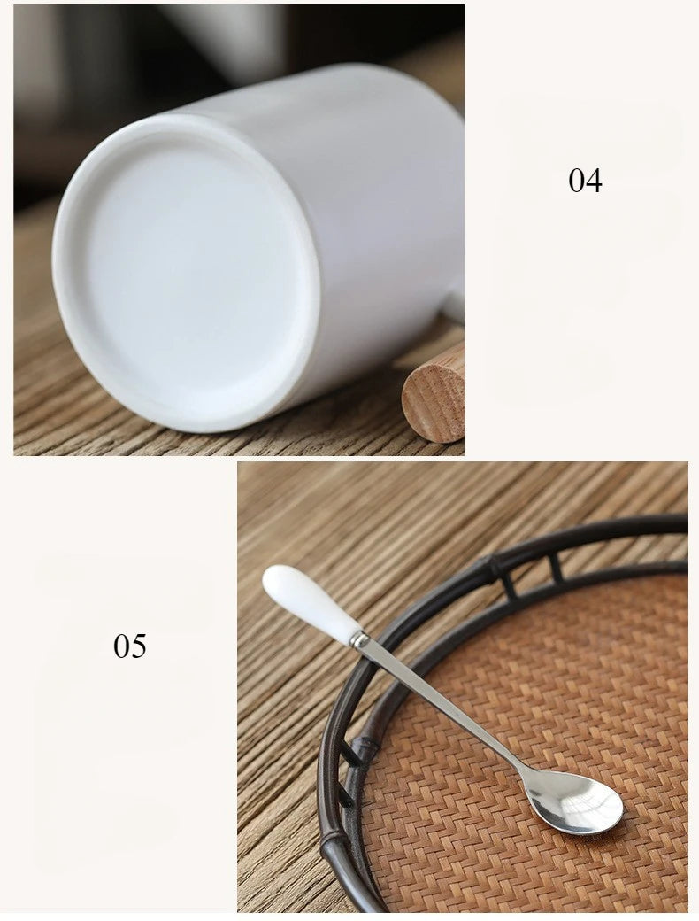 Ceramic Mug with Wooden Handle