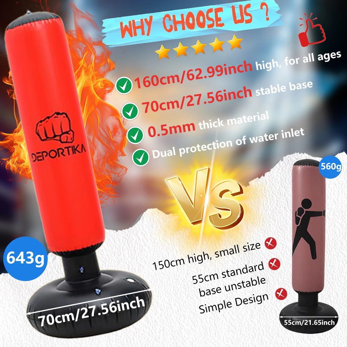 63" Inflatable Boxing Post