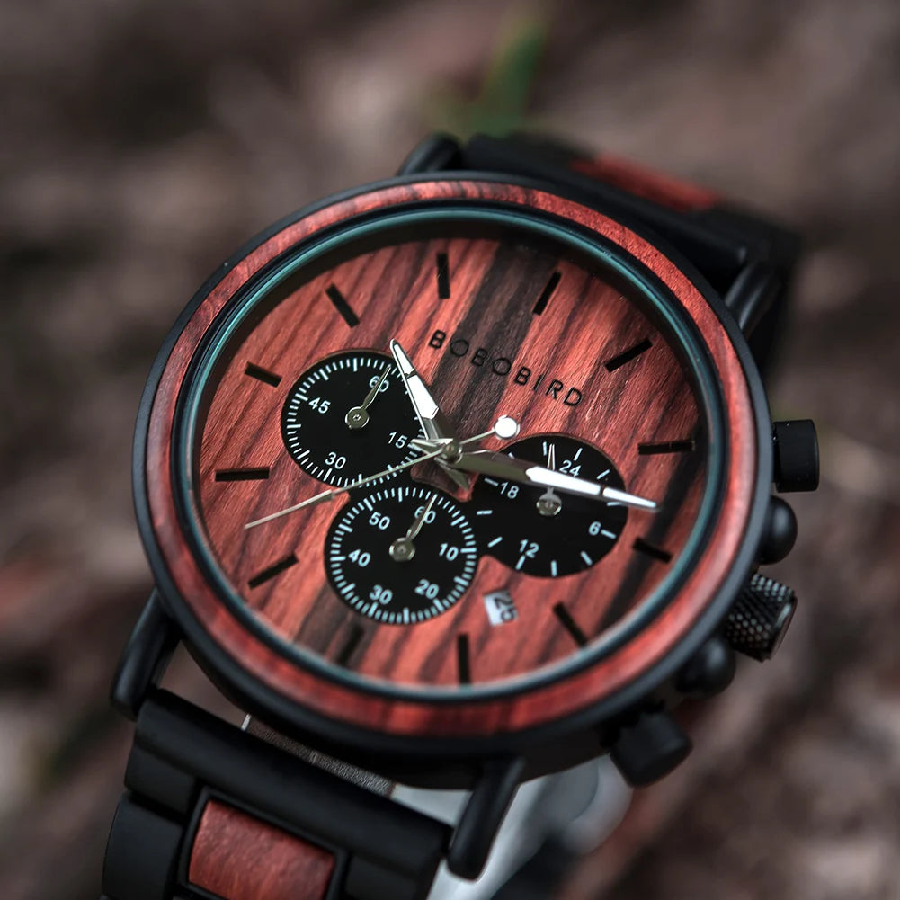 Men’s Wooden Chronograph Watch