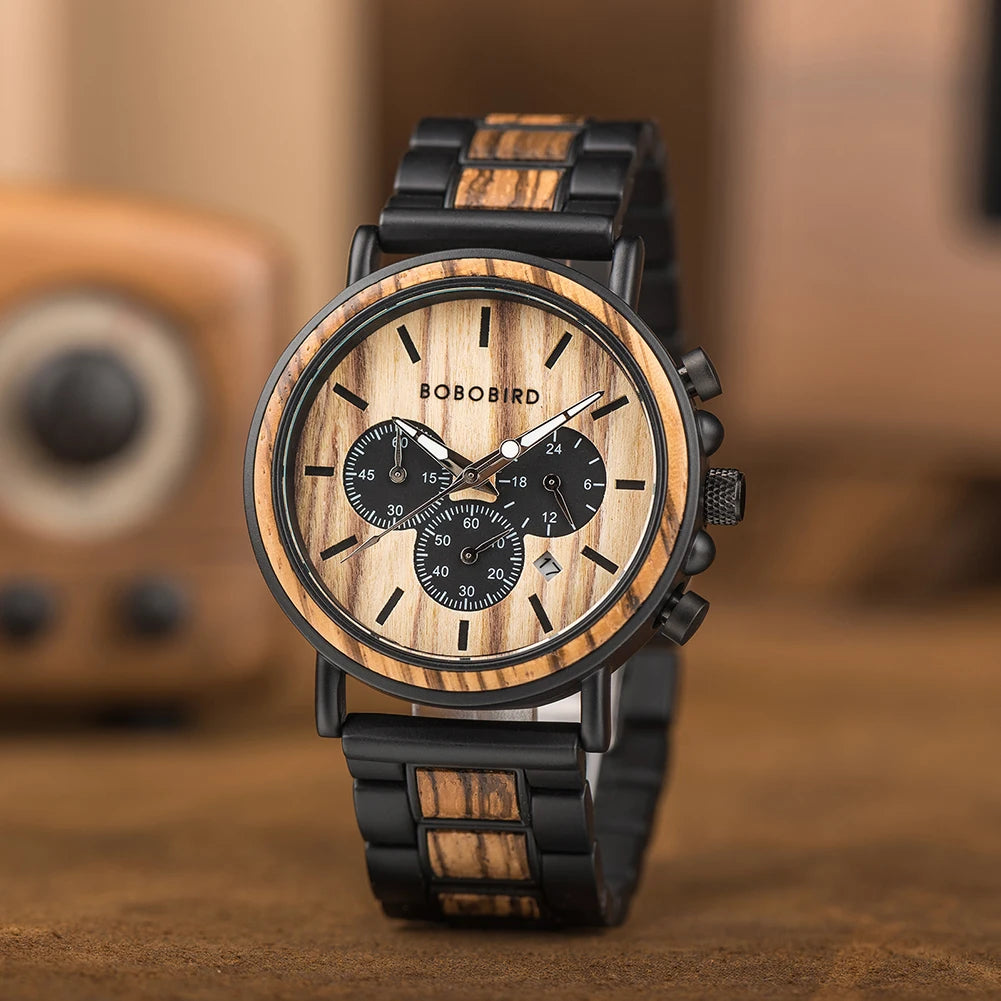 Men’s Wooden Chronograph Watch