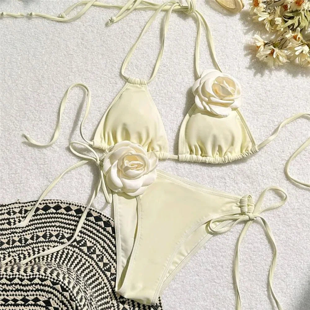 Bianca Flower Bandeau Bikini Set