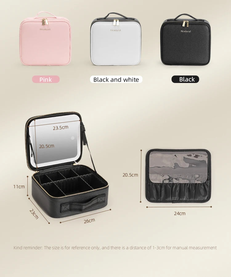 Makeup Travel Train Case with LED Mirror