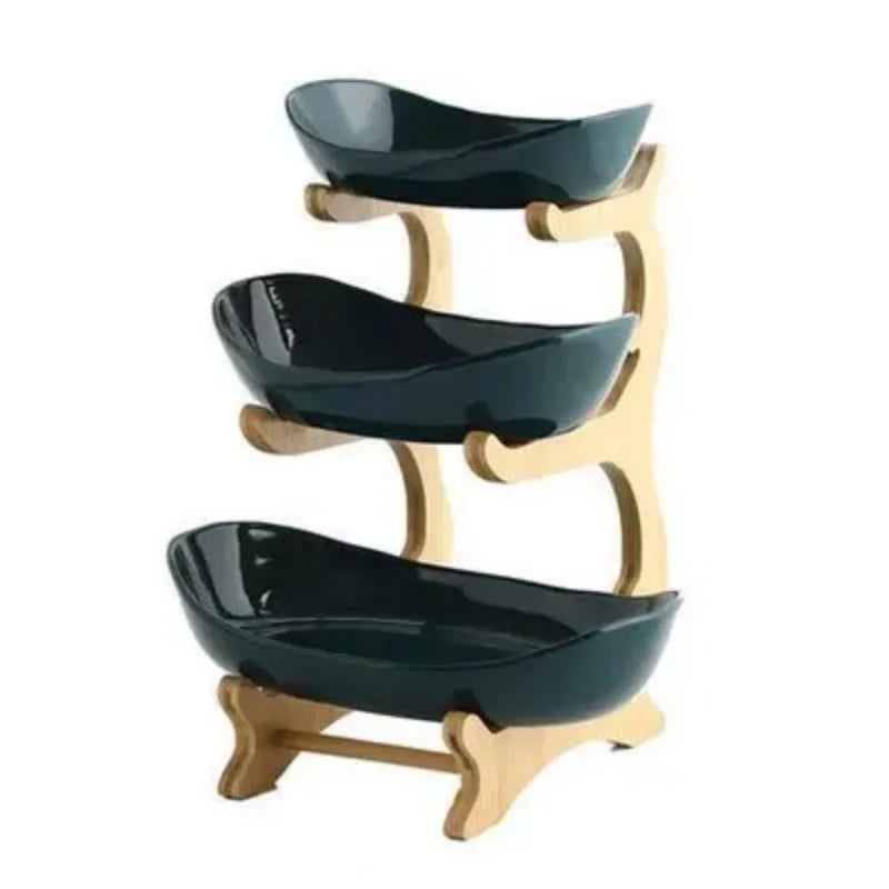 Ceramic Three-Layer Fruit & Snack Plate