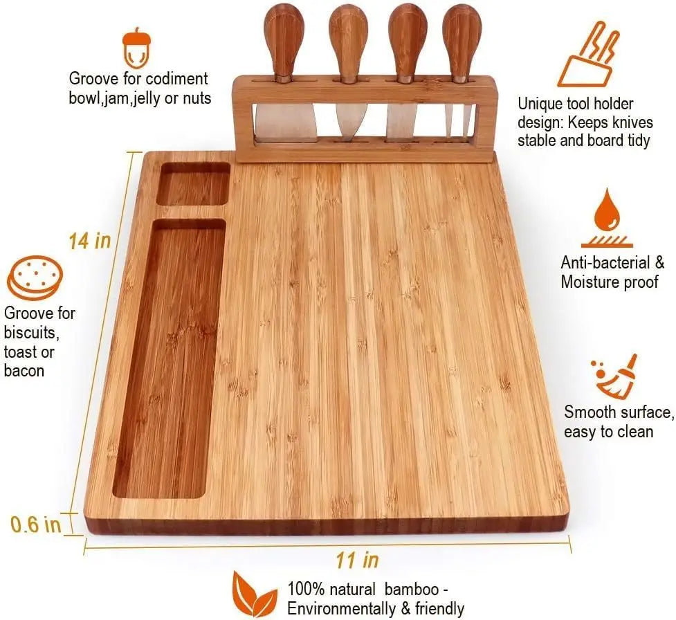 Bamboo Charcuterie Board Set
