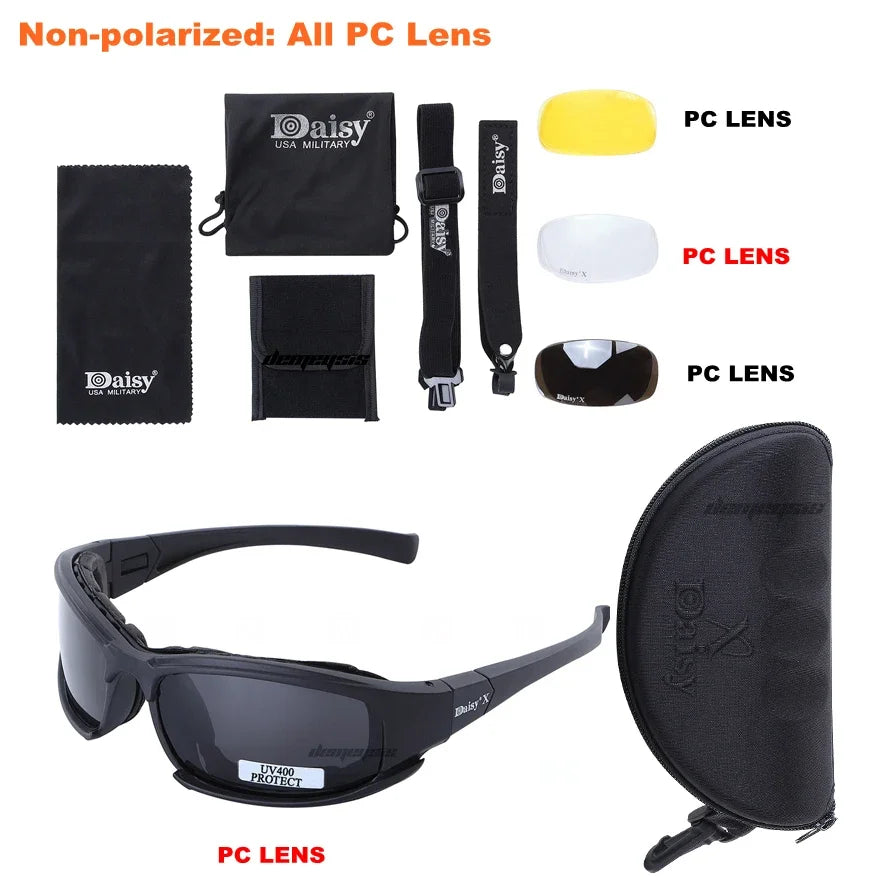 Daisy Tactical Goggles Sunglasses - 4 Lens