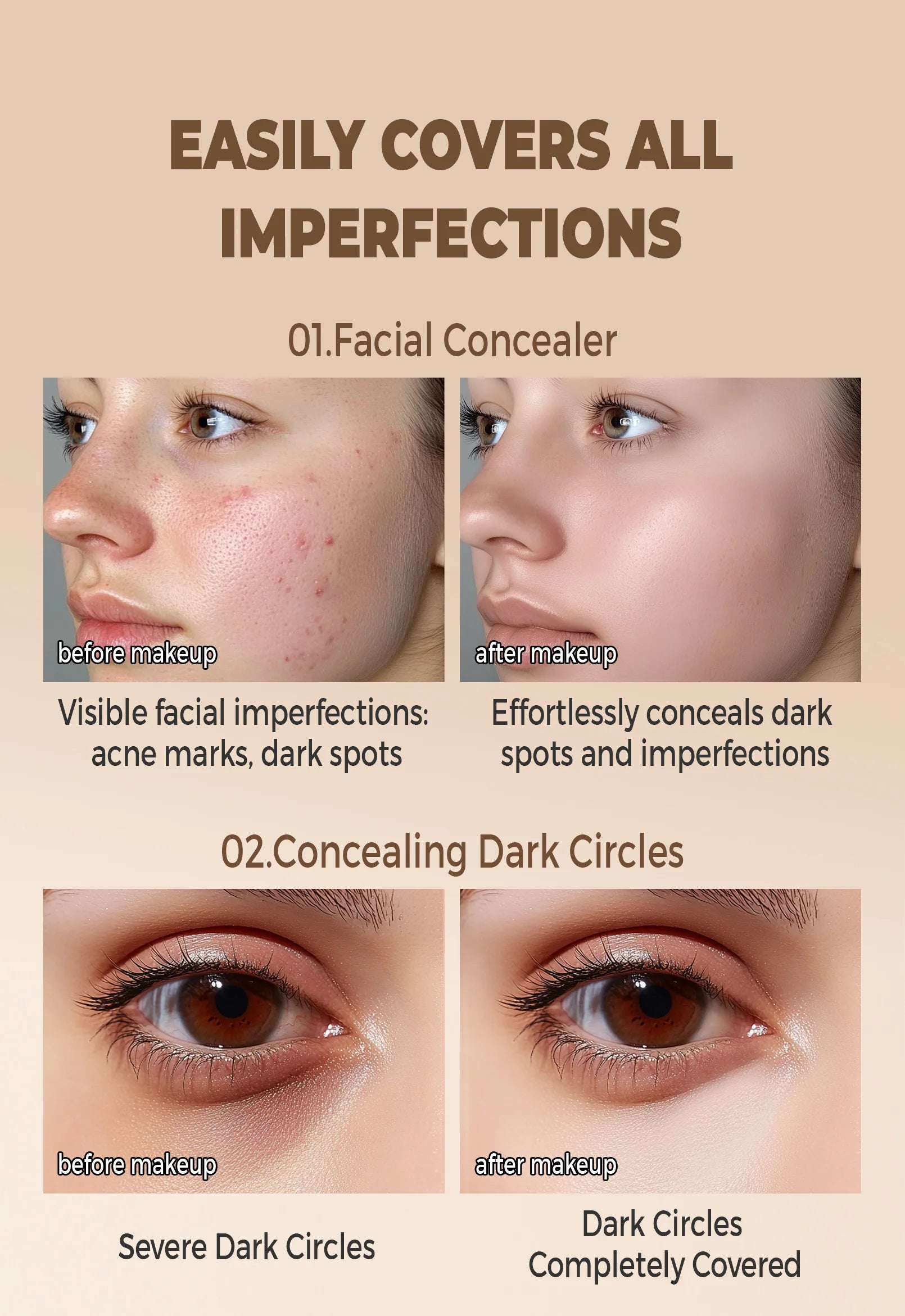 Waterproof Full Coverage Concealer