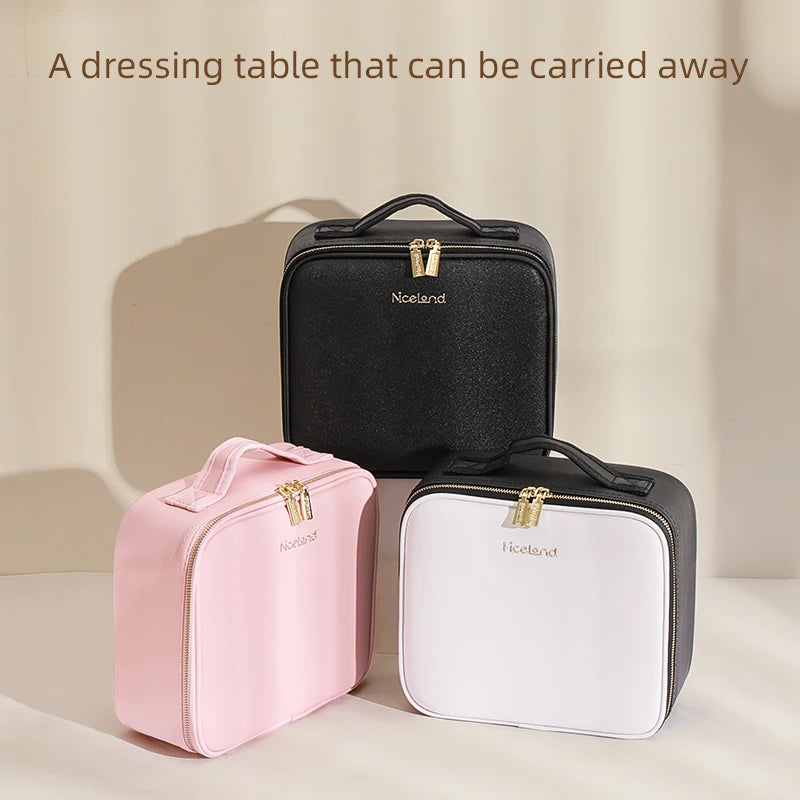 Makeup Travel Train Case with LED Mirror