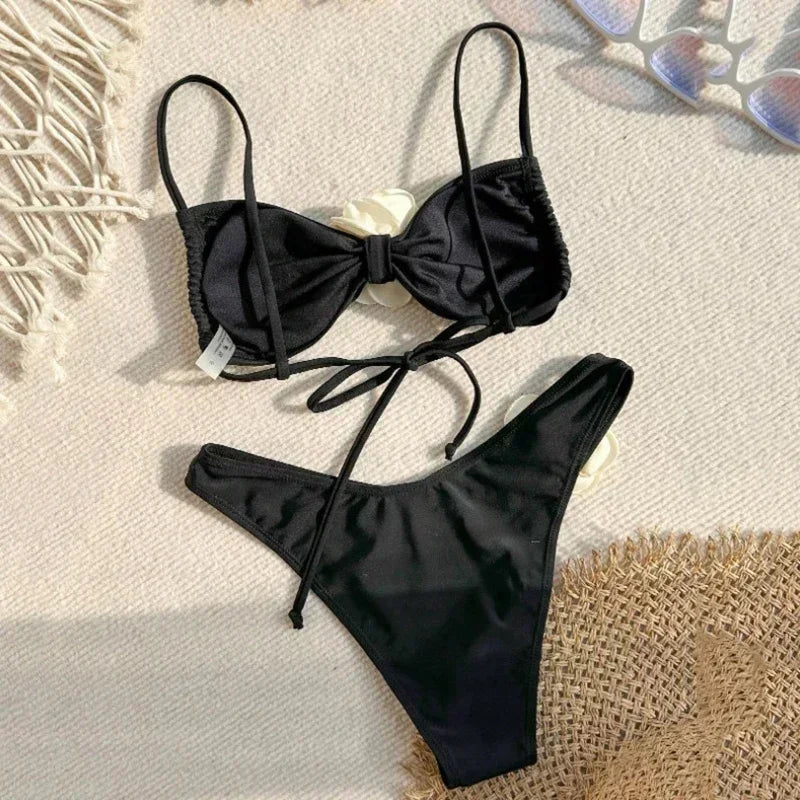 Bianca Flower Bandeau Bikini Set