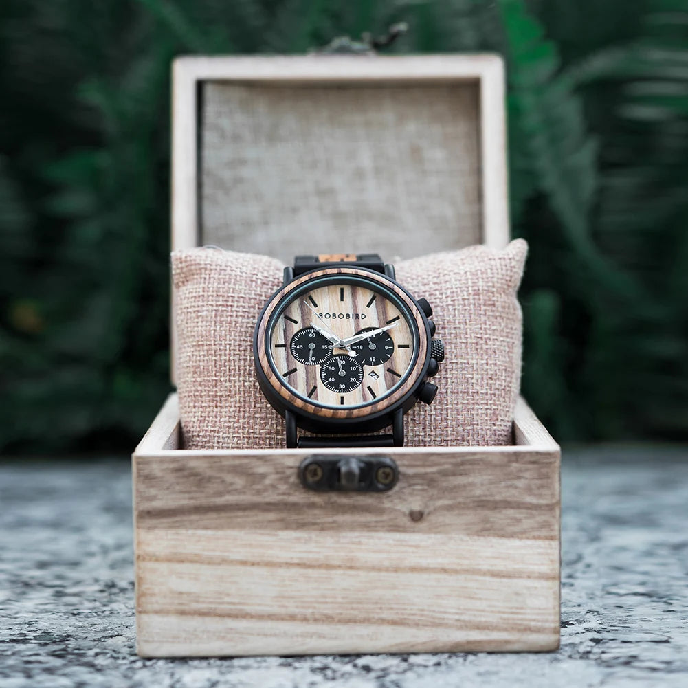 Men’s Wooden Chronograph Watch