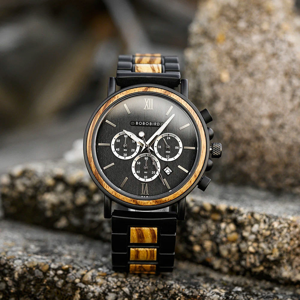 Men’s Wooden Chronograph Watch