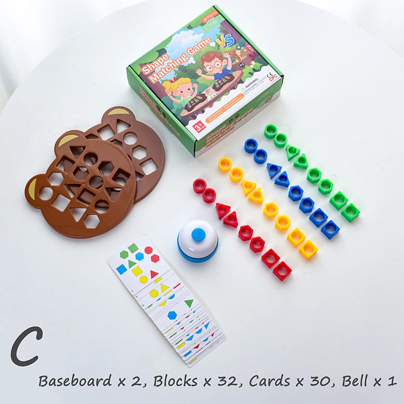 Children’s Early Learning Colour & Shape Matching Toy – Geometric Puzzle Board