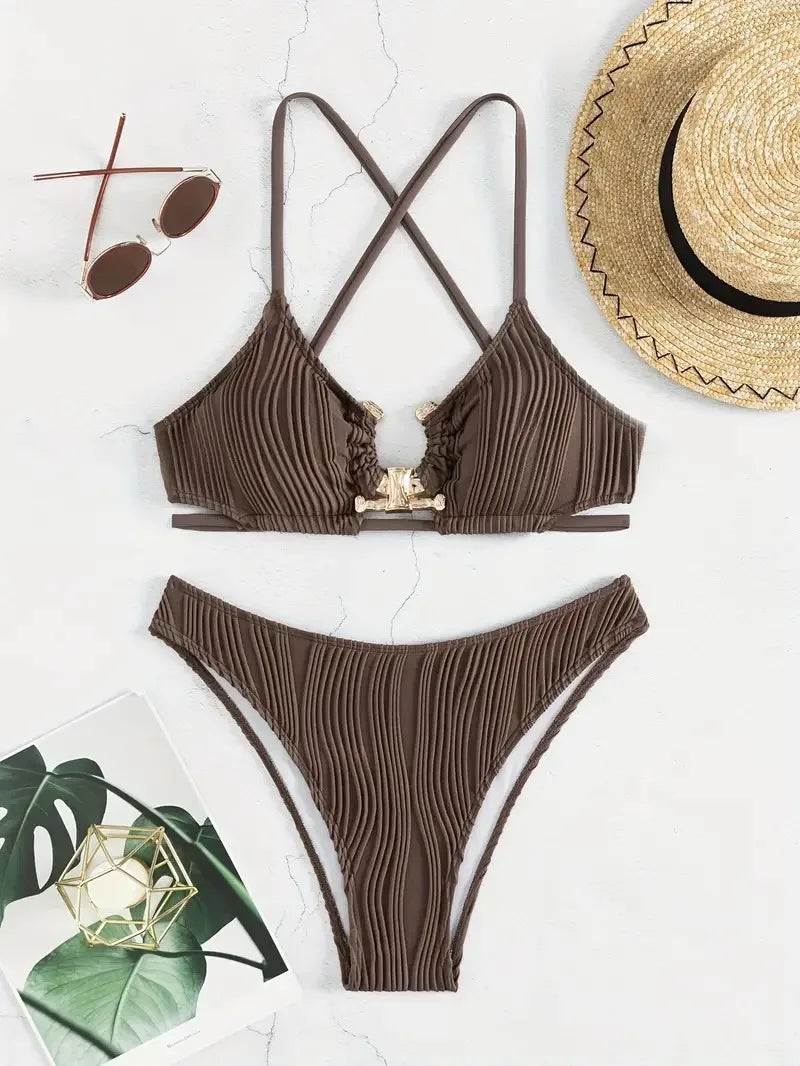 High‑Waist Push‑Up Bikini Set