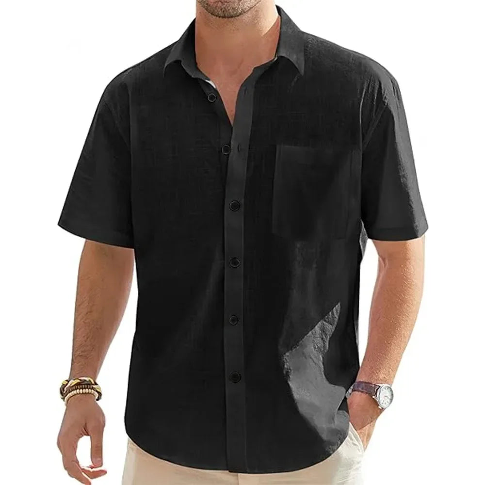 Cotton Linen Short Sleeve Shirt