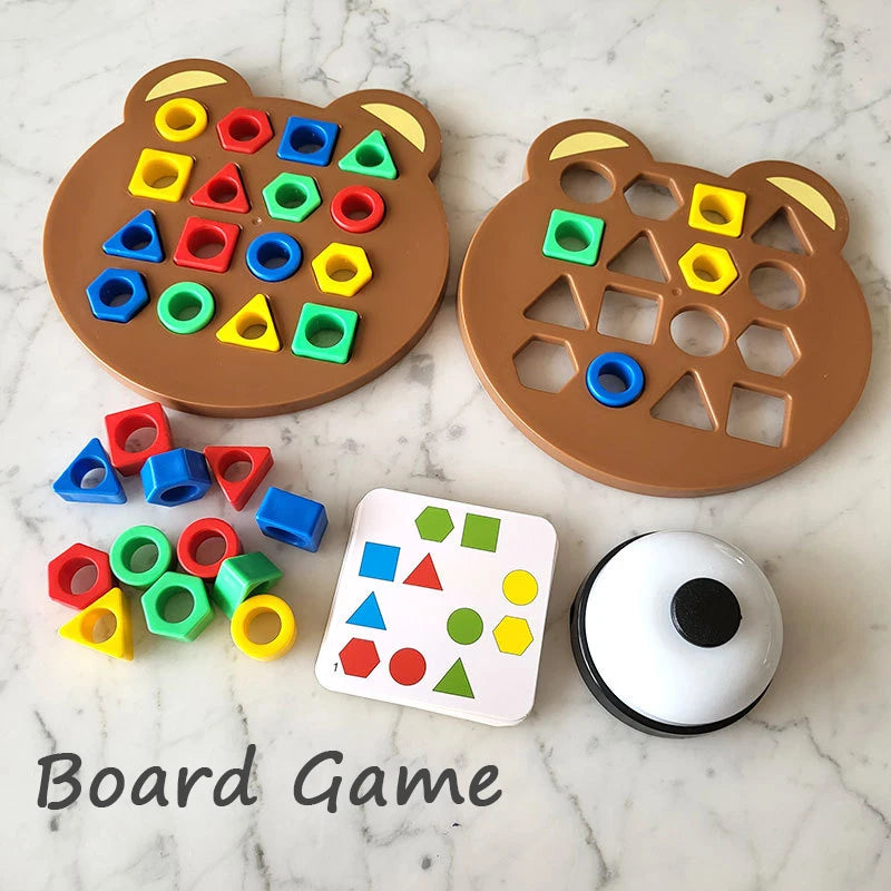 Children’s Early Learning Colour & Shape Matching Toy – Geometric Puzzle Board