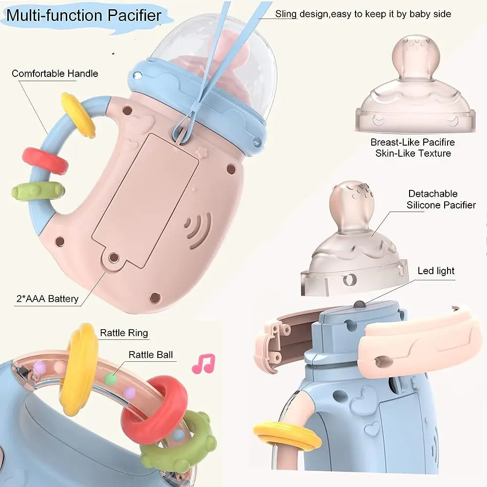 Musical Baby Bottle Teether Rattle Toy