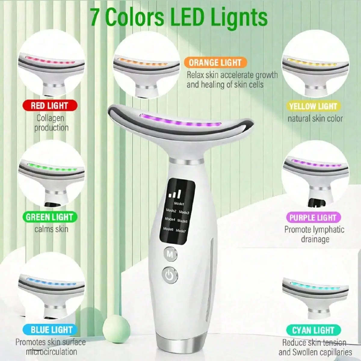 AXH 7‑Mode LED Face & Neck Beauty Instrument