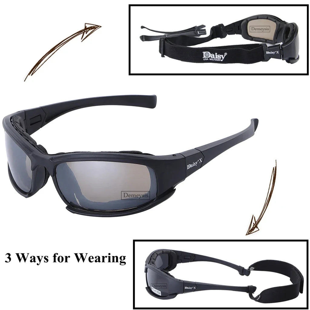 Daisy Tactical Goggles Sunglasses - 4 Lens
