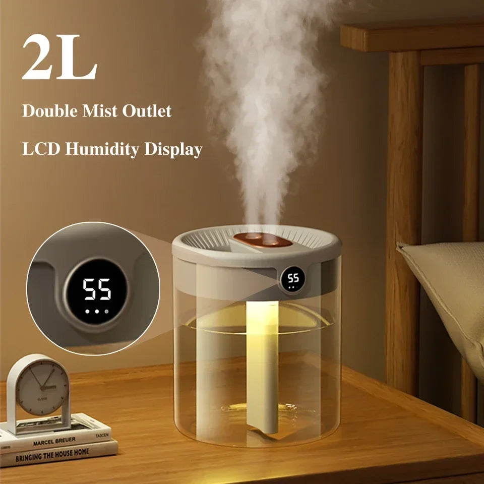 Dual Nozzle Humidifier with Night Light – 2L