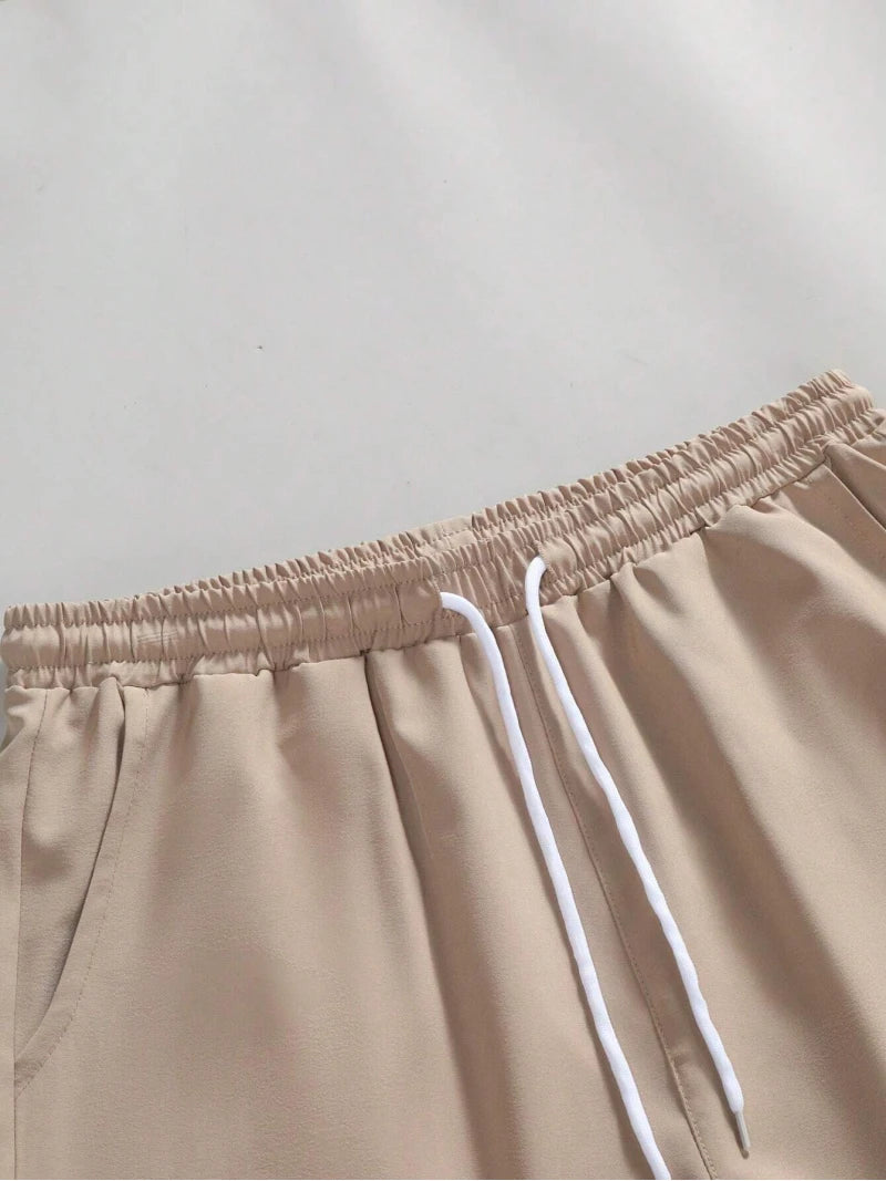 Two-Piece Set – Printed Shirt & Drawstring Shorts