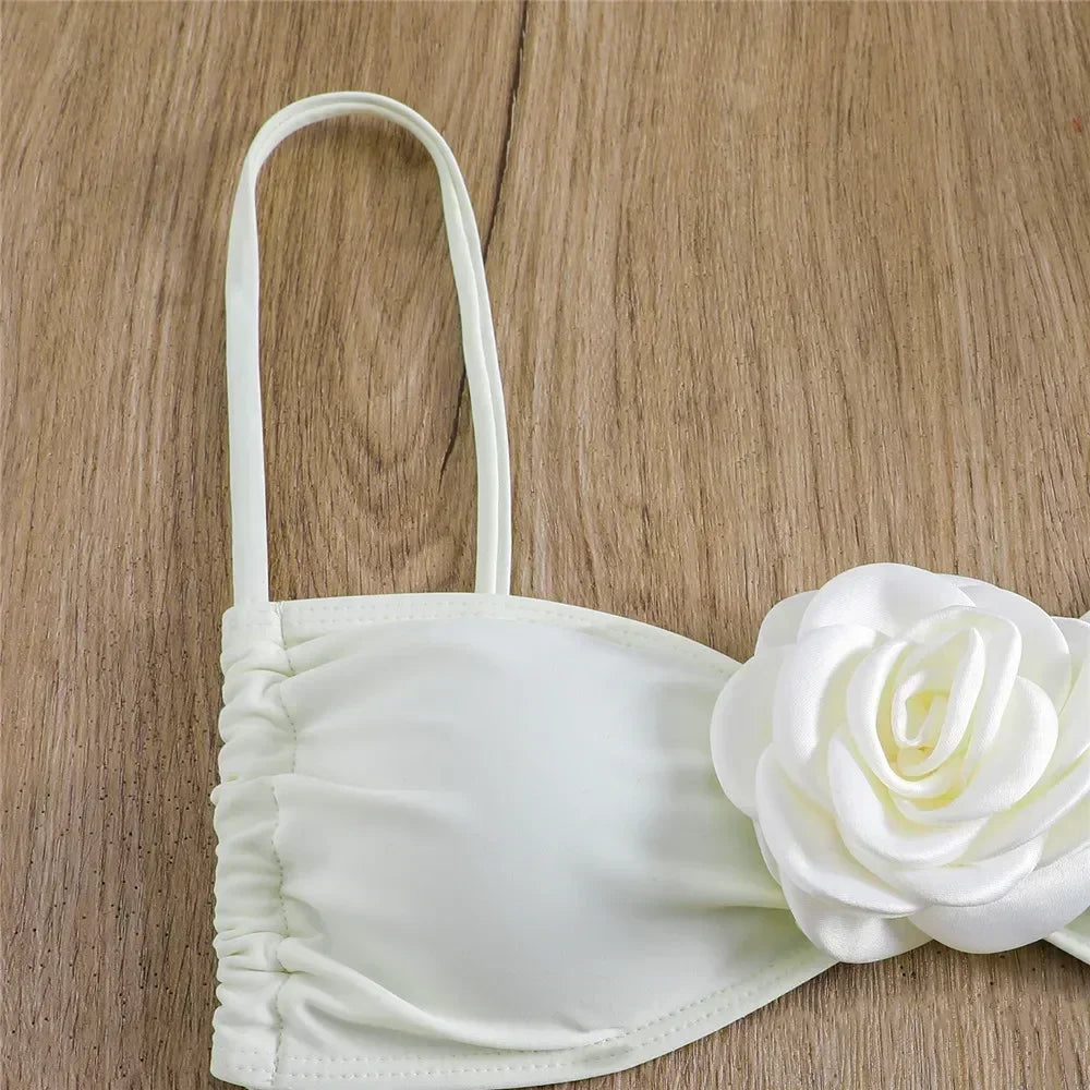 Bianca Flower Bandeau Bikini Set