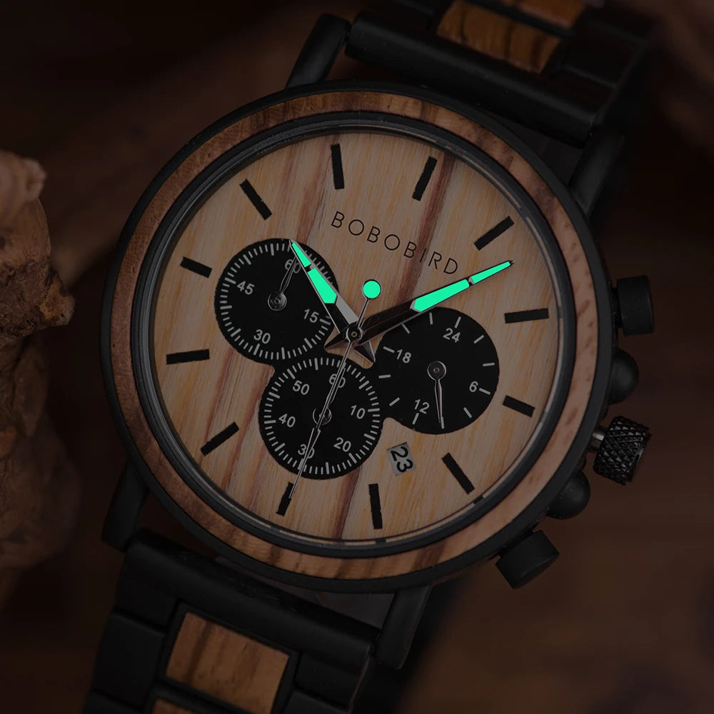 Men’s Wooden Chronograph Watch
