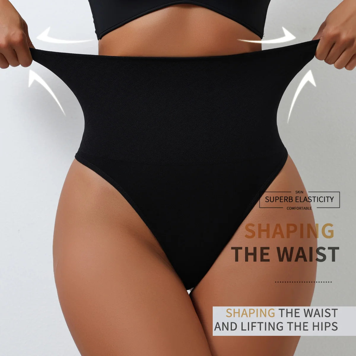 UBAU 2025 High‑Waist Seamless Thong Shapewear