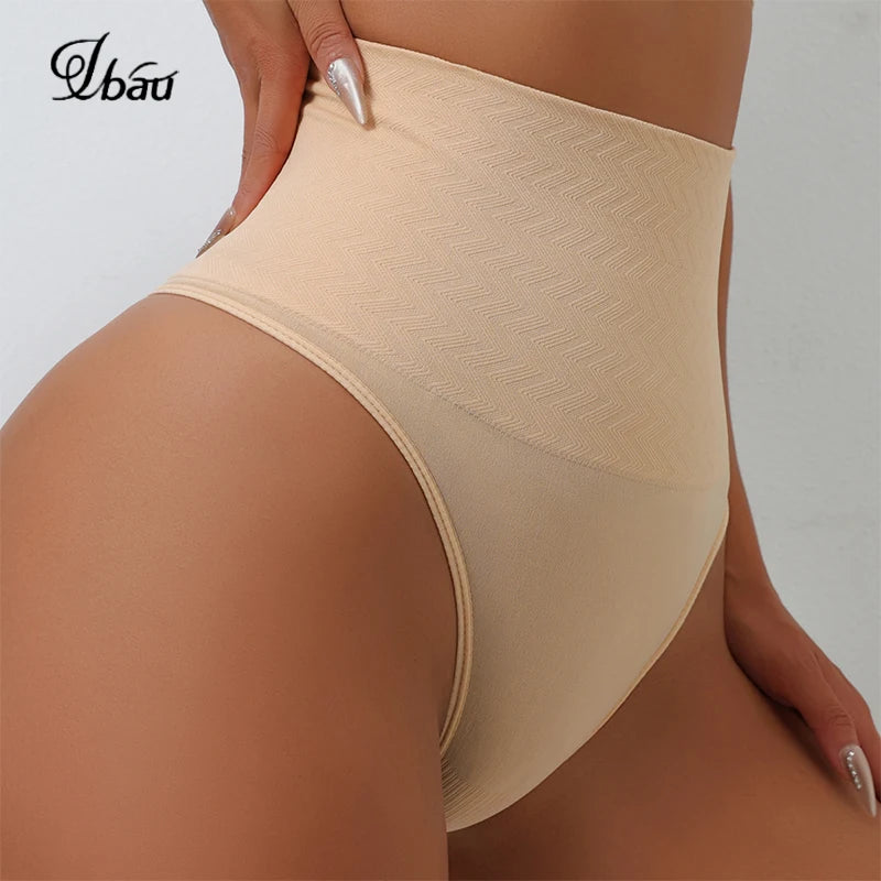 UBAU 2025 High‑Waist Seamless Thong Shapewear