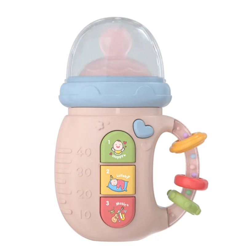 Musical Baby Bottle Teether Rattle Toy