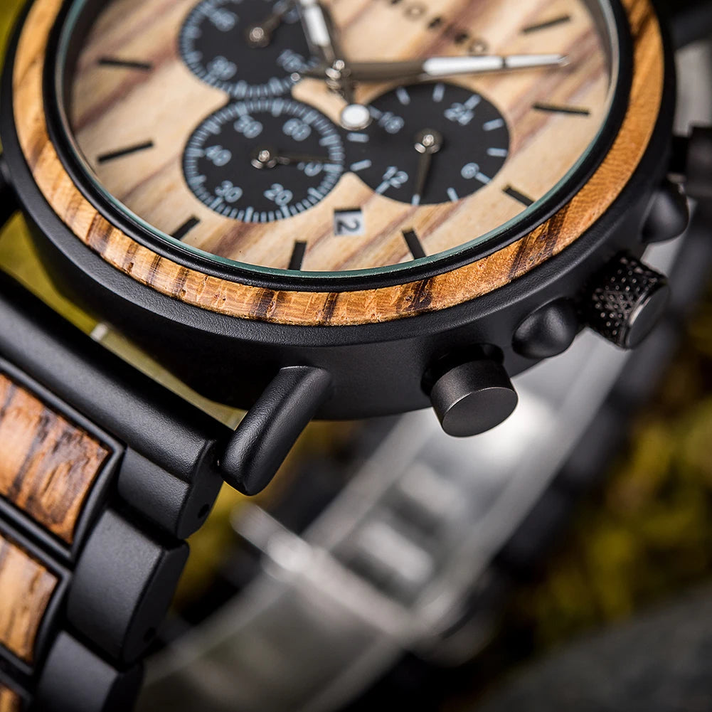 Men’s Wooden Chronograph Watch