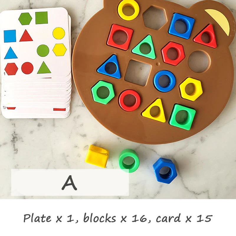 Children’s Early Learning Colour & Shape Matching Toy – Geometric Puzzle Board