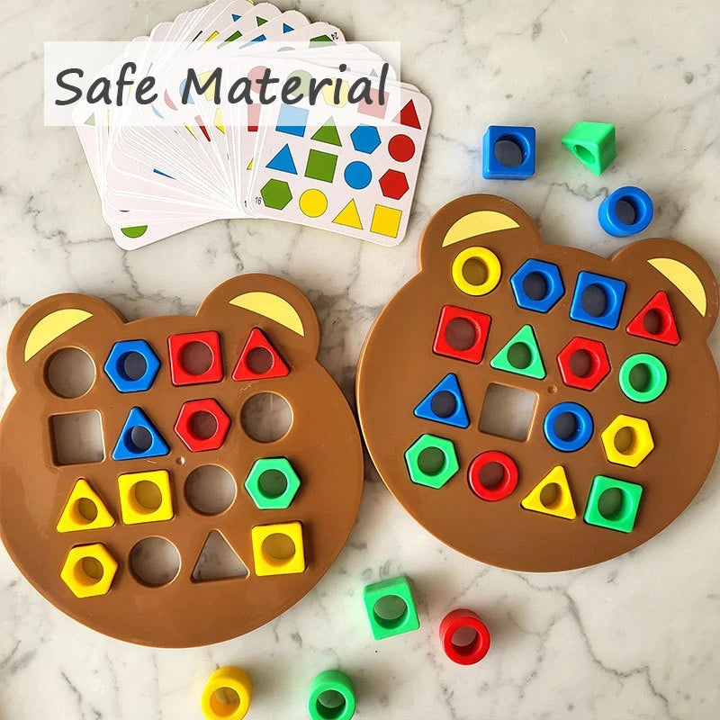 Children’s Early Learning Colour & Shape Matching Toy – Geometric Puzzle Board