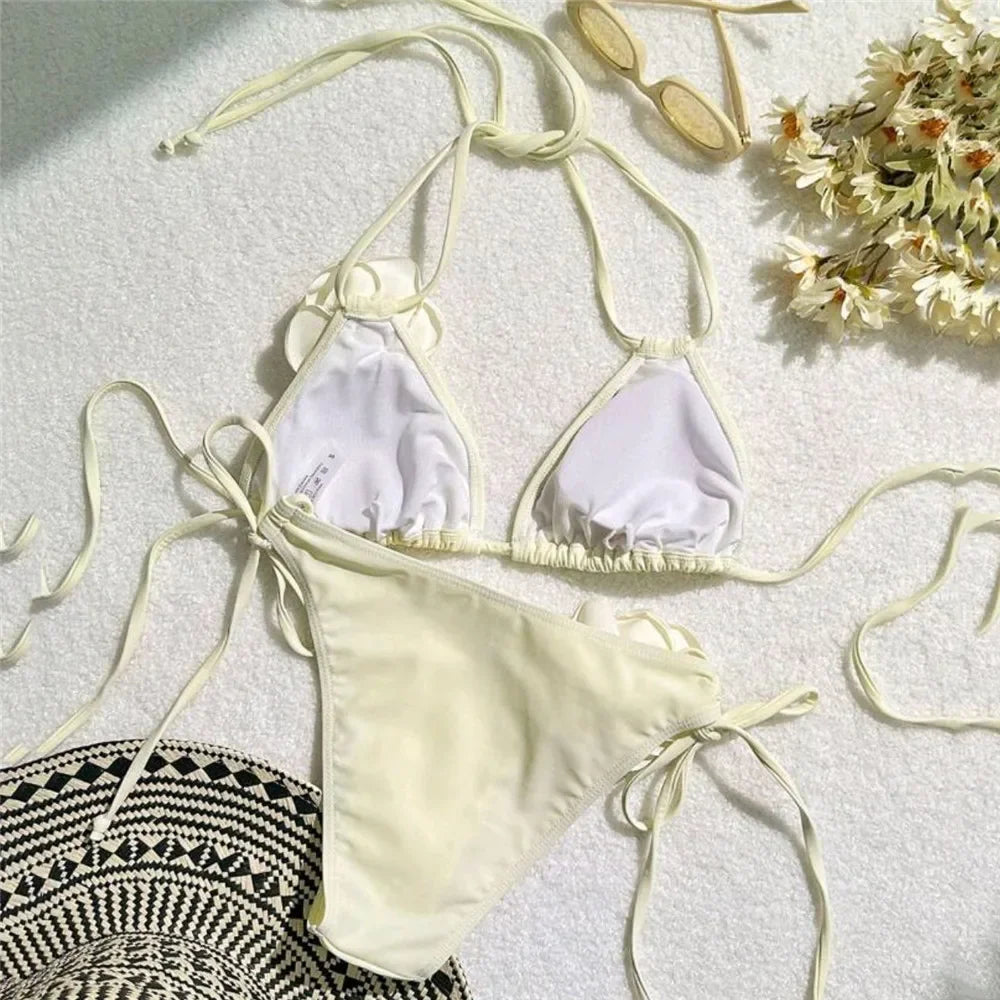 Bianca Flower Bandeau Bikini Set