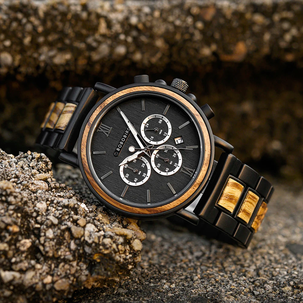 Men’s Wooden Chronograph Watch