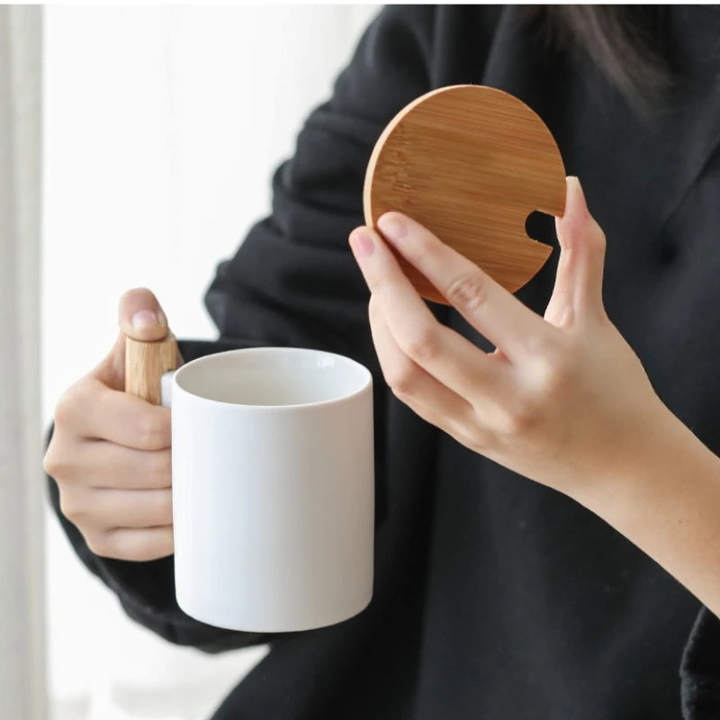 Ceramic Mug with Wooden Handle