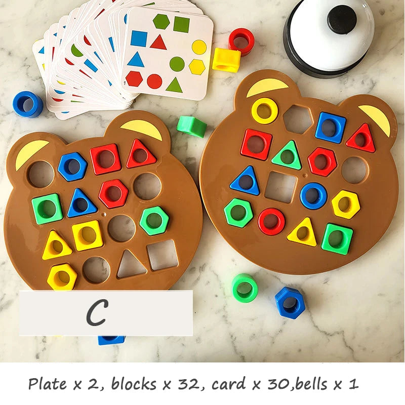 Children’s Early Learning Colour & Shape Matching Toy – Geometric Puzzle Board