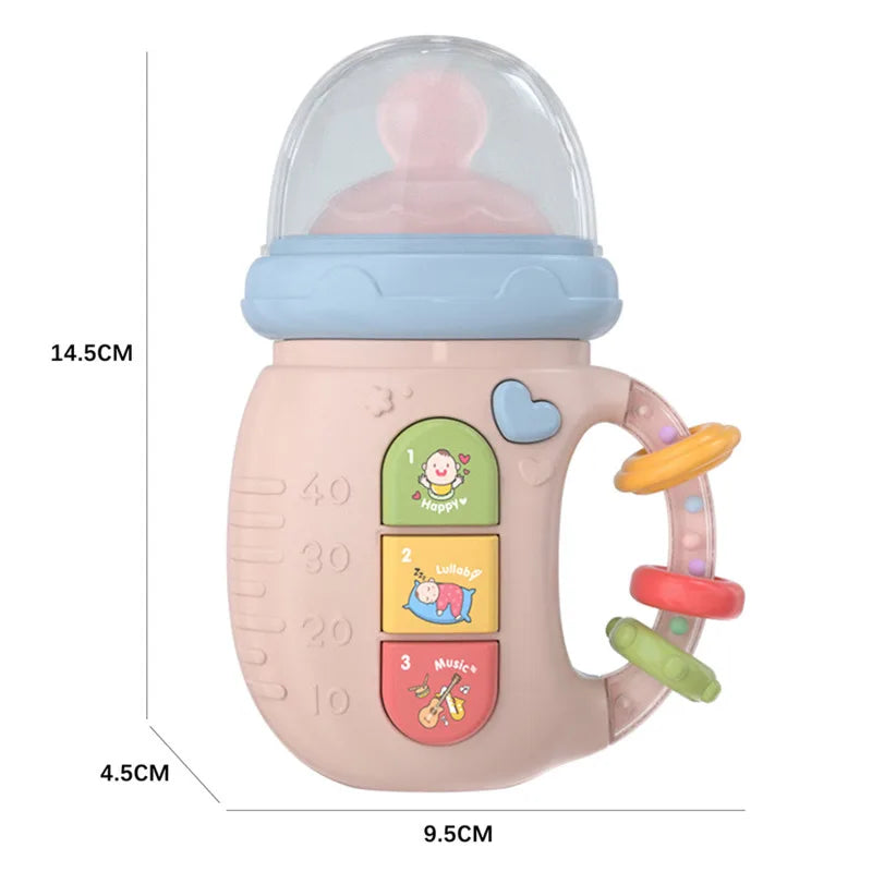 Musical Baby Bottle Teether Rattle Toy