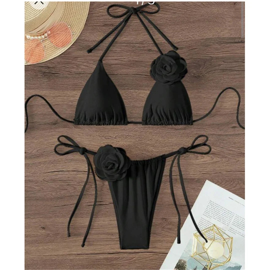 Bianca Flower Bandeau Bikini Set