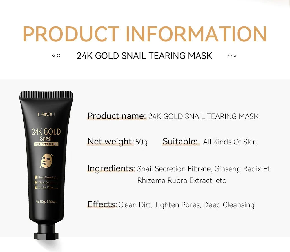 24K Gold Snail Peel-Off Face Mask