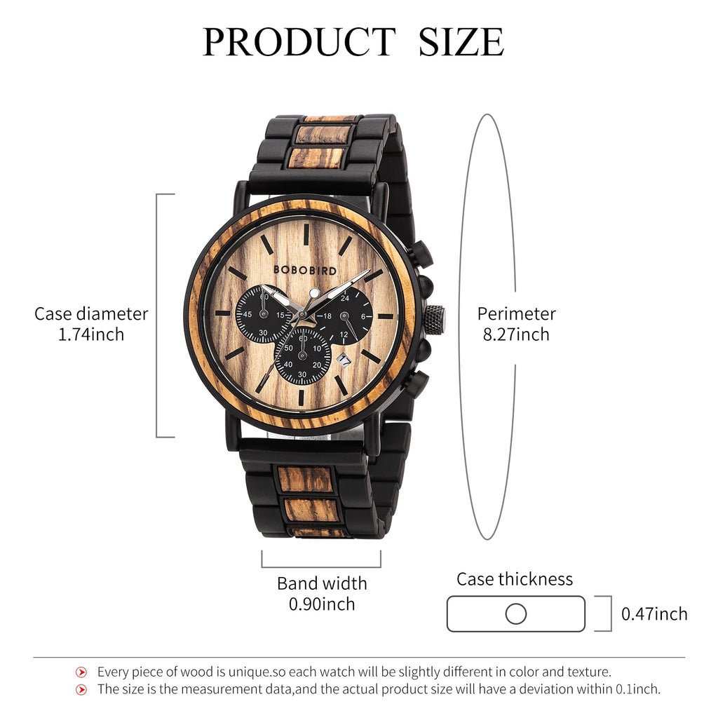 Men’s Wooden Chronograph Watch