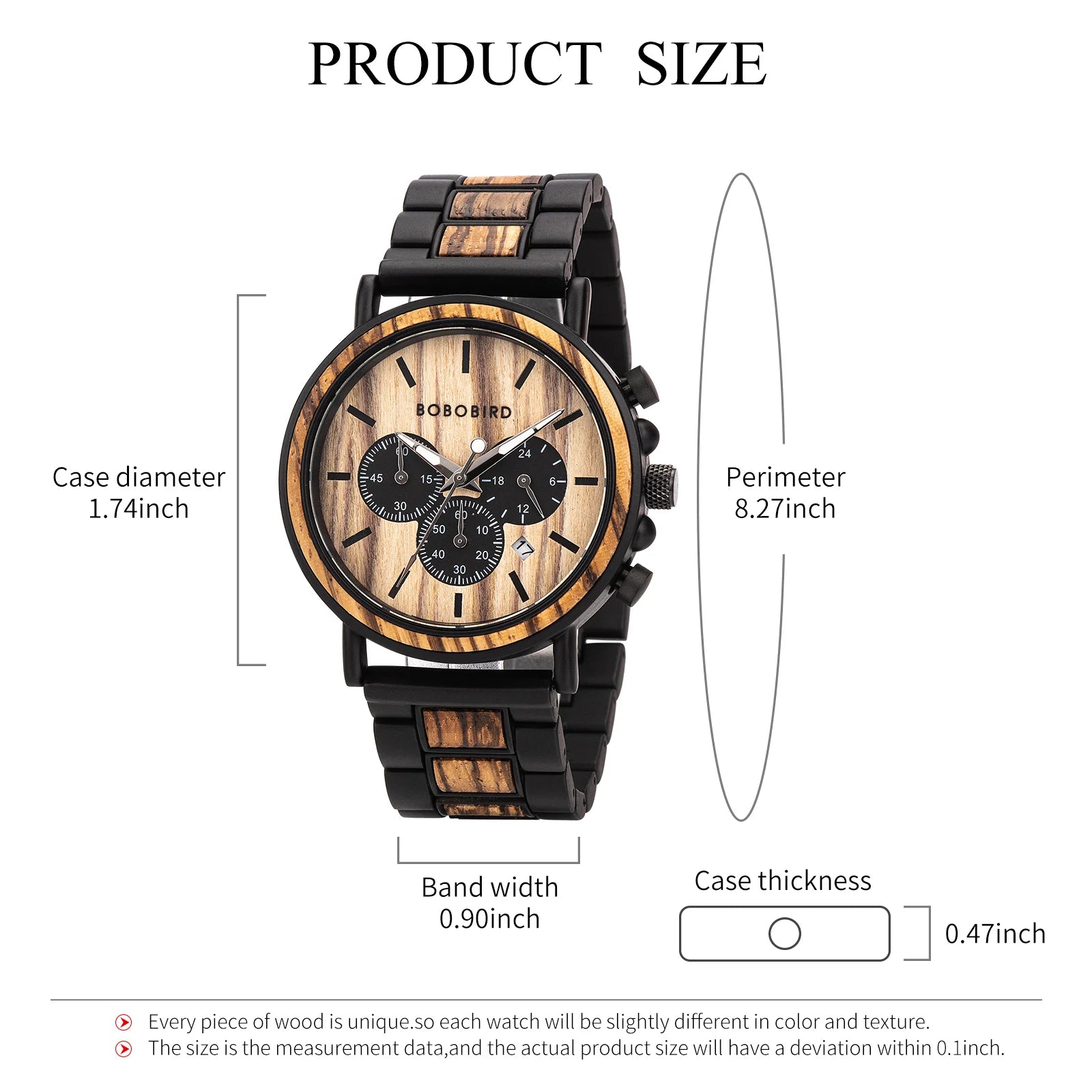 Men’s Wooden Chronograph Watch