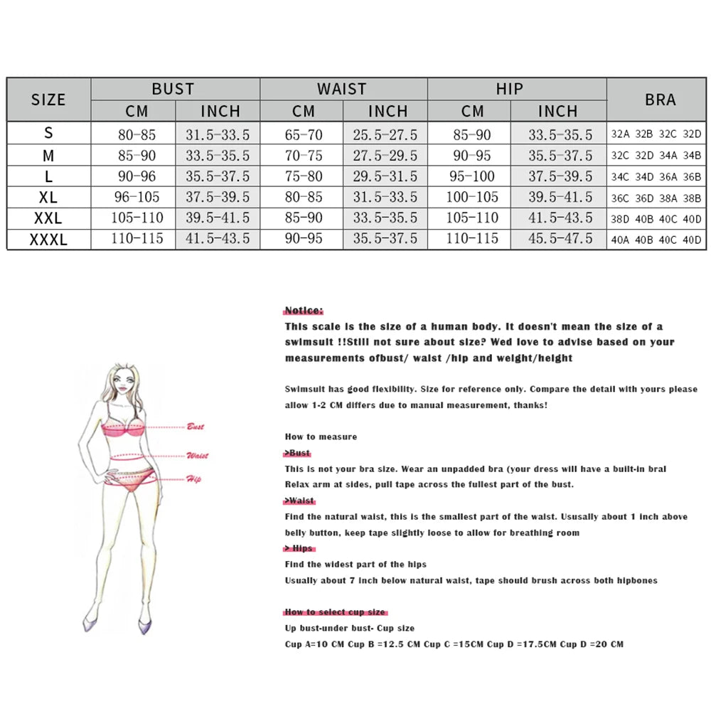 3-Piece Bandeau Bikini Set