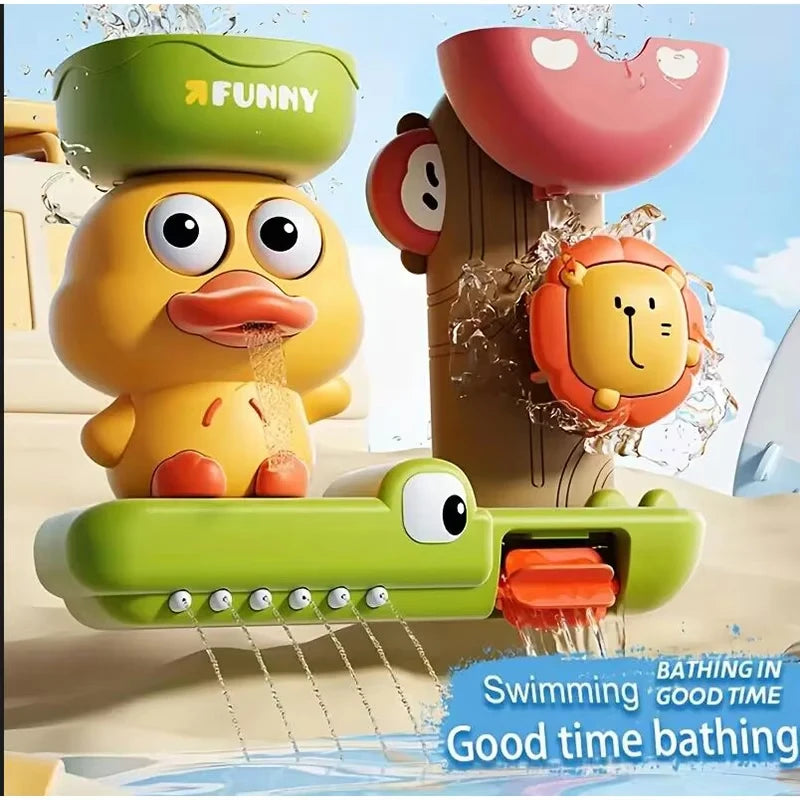 Interactive Baby Duck Bath Toy with Suction Cups