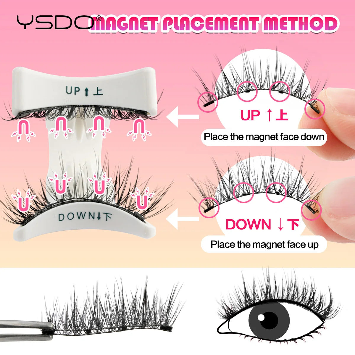 3D Magnetic Mink Eyelashes & Tweezers Set
