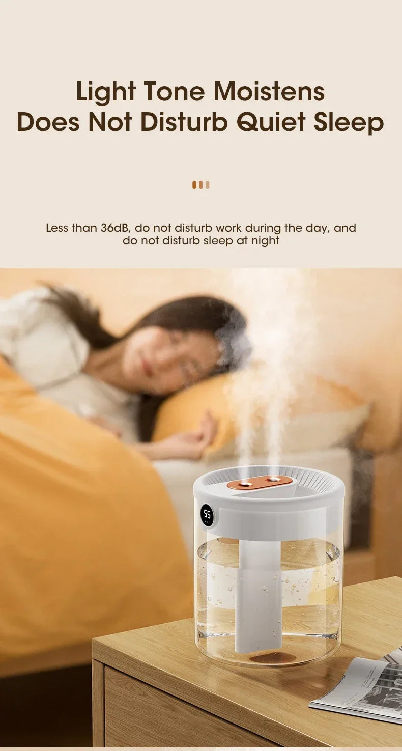 Dual Nozzle Humidifier with Night Light – 2L