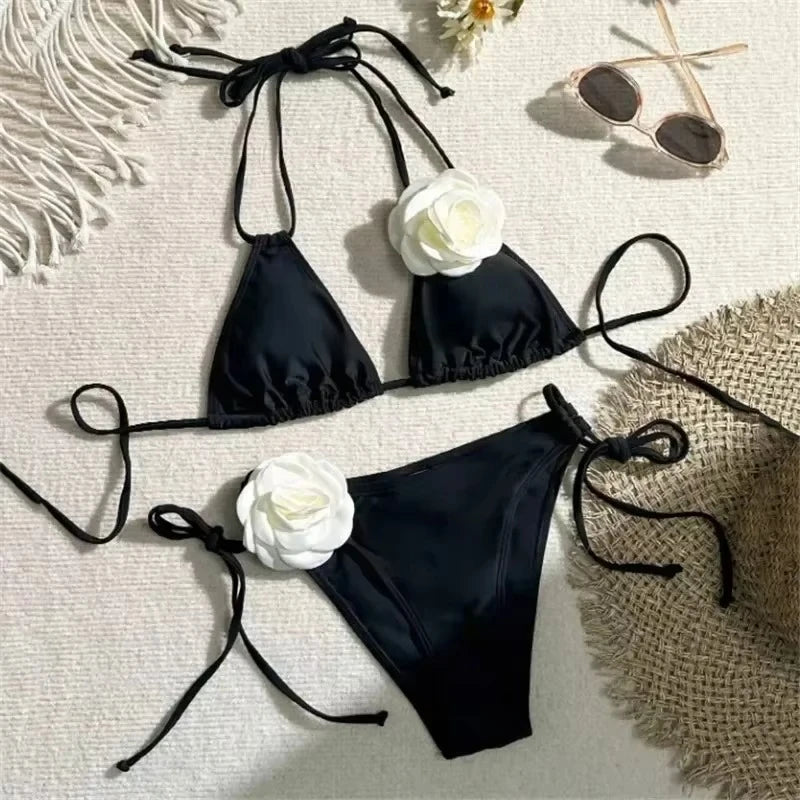 Bianca Flower Bandeau Bikini Set