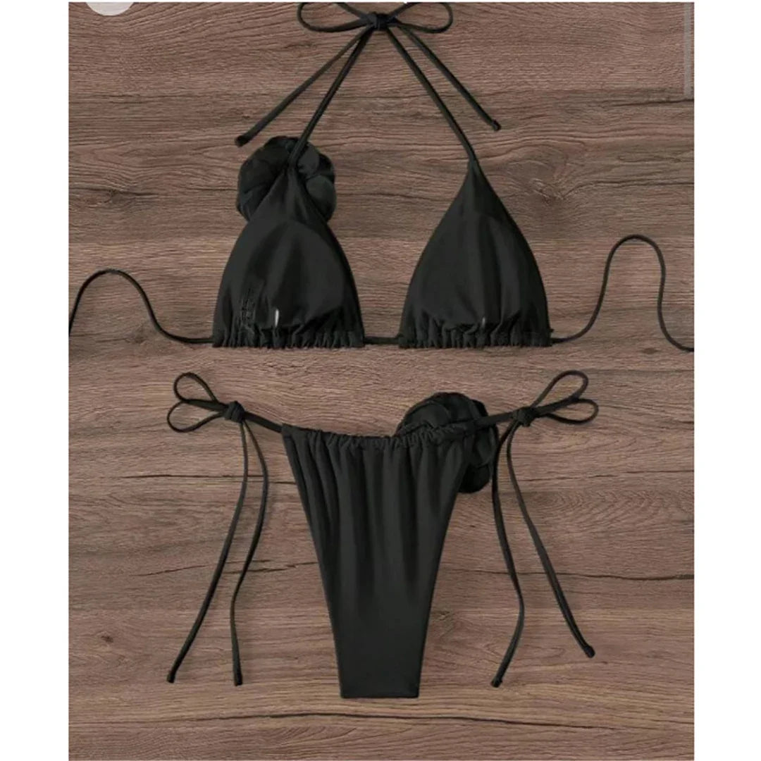 Bianca Flower Bandeau Bikini Set