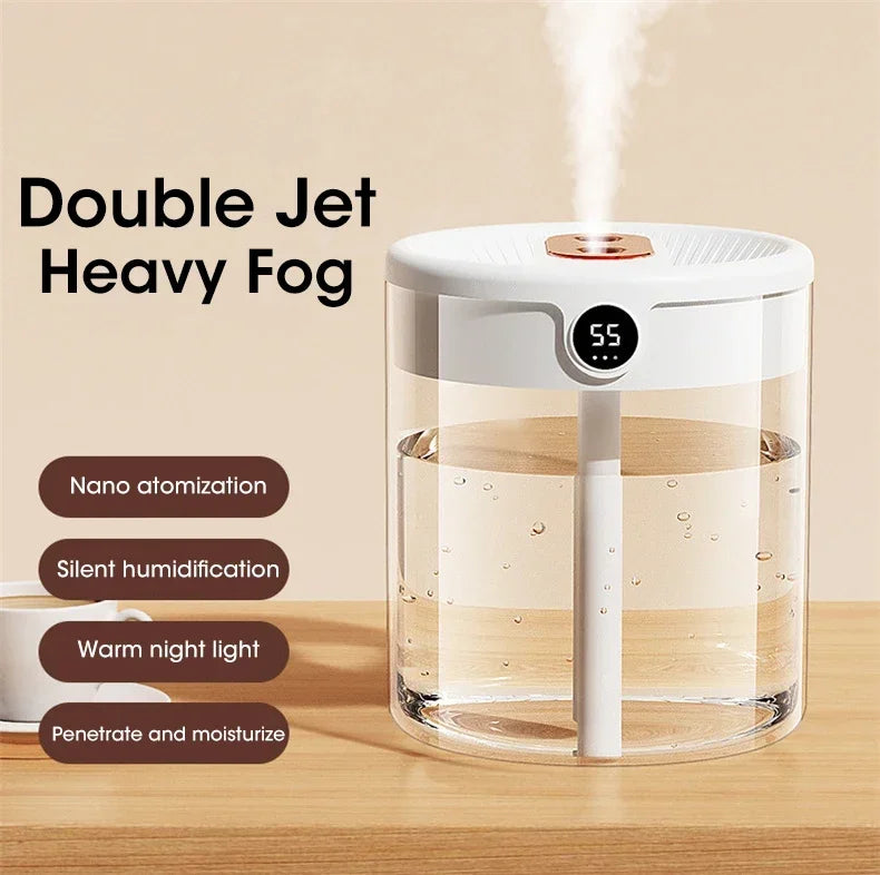 Dual Nozzle Humidifier with Night Light – 2L